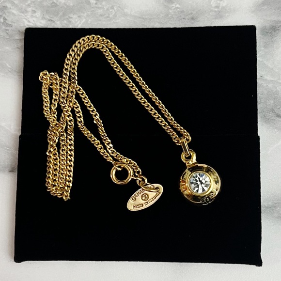 CHANEL Jewelry - Chanel | CC Solitaire Crystal Circle Necklace